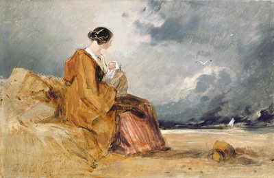 Mother and Child on a Beach by David Cox